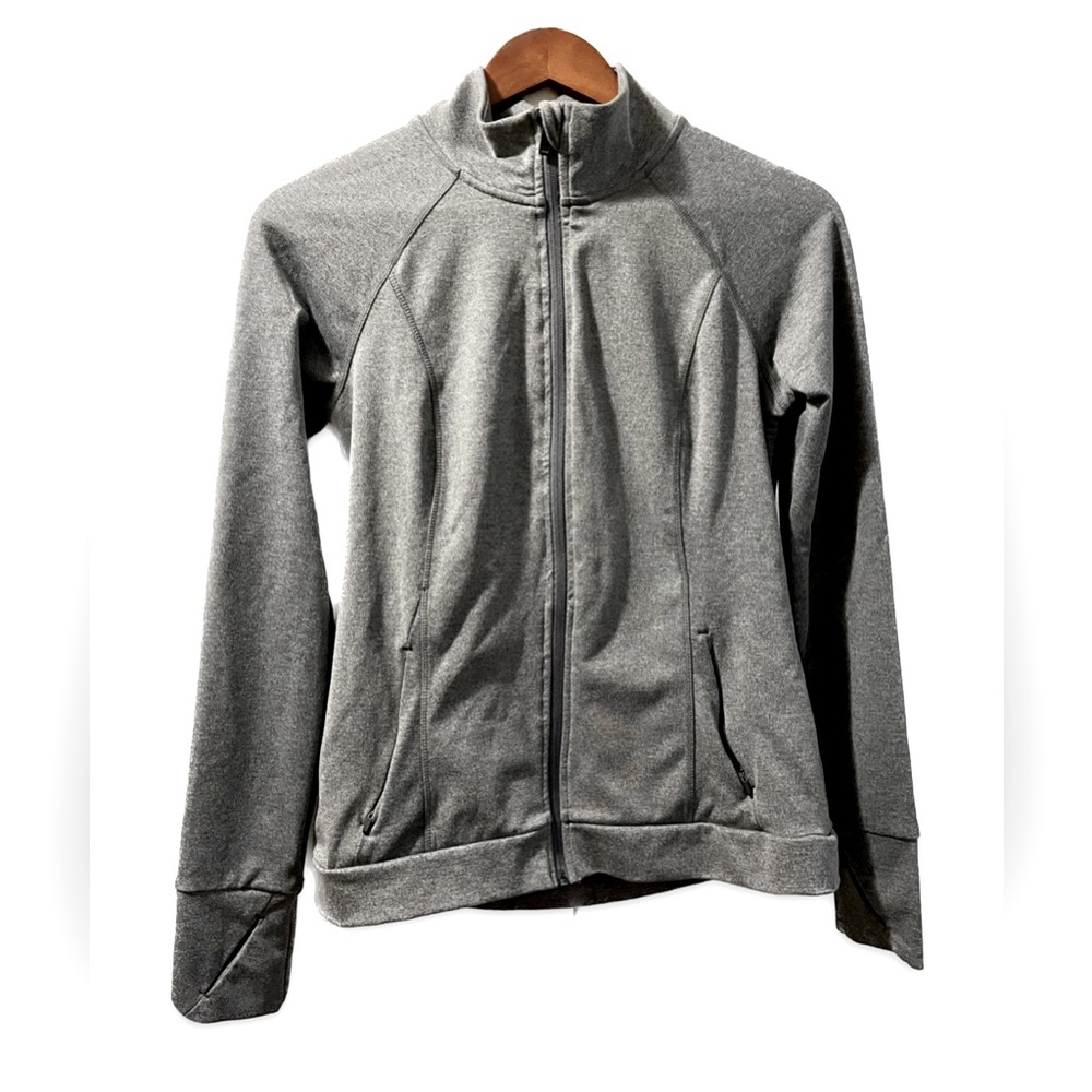All in Motion Mock Neck Zip-up Jacket w/ Thumbholes- Sz S